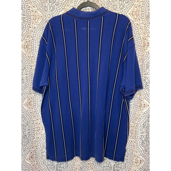 Eddie Bauer Golf Polo Shirt XL Blue Striped Short Sleeve Mens Shirt - Picture 3 of 10